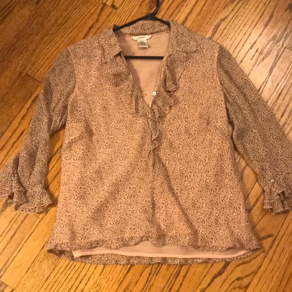100% Silk ruffled and lined blouse